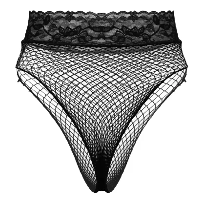 High-waist Sheer Fishnet Panties - Image 2