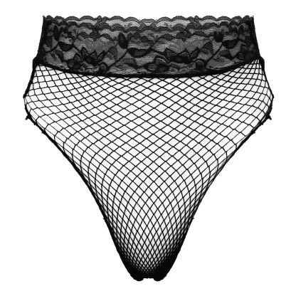 High-waist Sheer Fishnet Panties