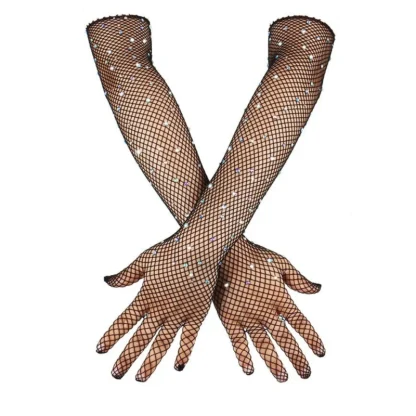 Luxury Fishnet Long Gloves - Image 4