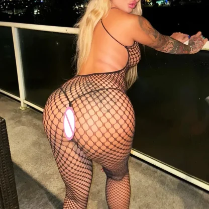 Backless Sexy Fishnet Bodystocking - Image 2