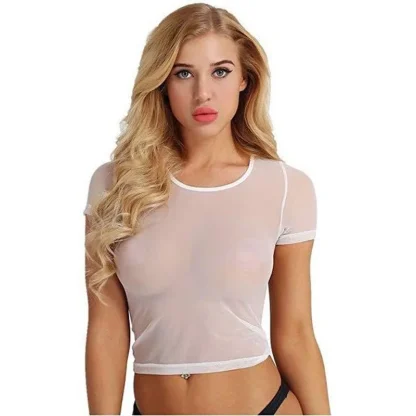 Plus Size Transparent Mesh Top - Image 4