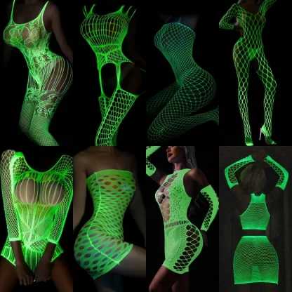 Sexy Glowing Fishnet Bodystockings - Image 7