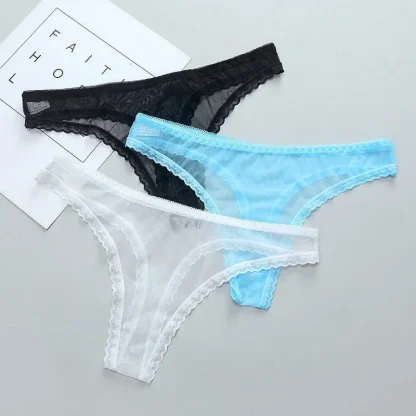 Transparent Mesh Thong Panties - Image 6