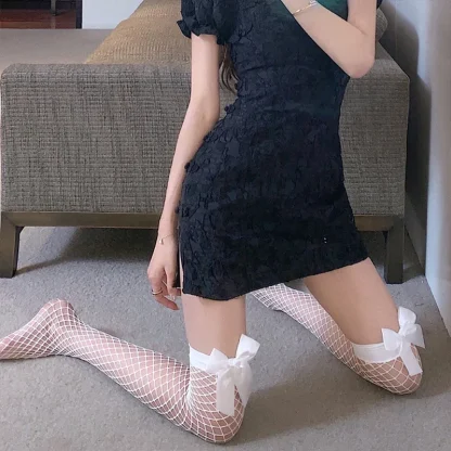 Cute Bow Fishnet Stockings - Image 3