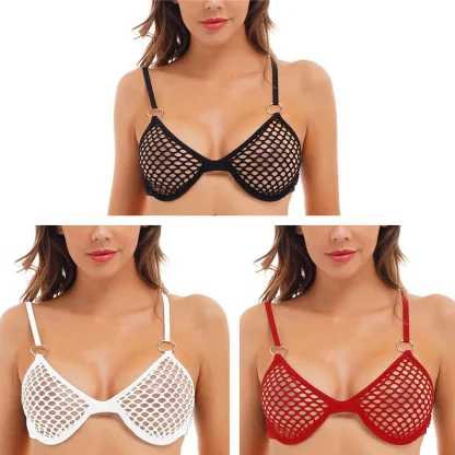 Wire Free Adjustable Fishnet Bras - Image 6