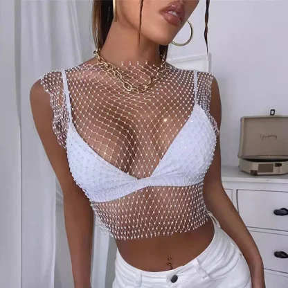 Sexy Fishnet Cropped Top - Image 4