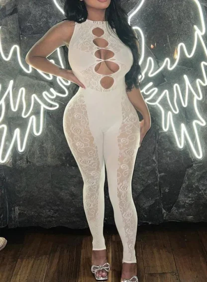 Cutout Floral Fishnet Bodystockings
