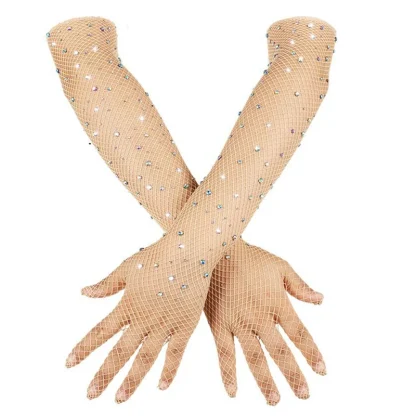 Luxury Fishnet Long Gloves - Image 3
