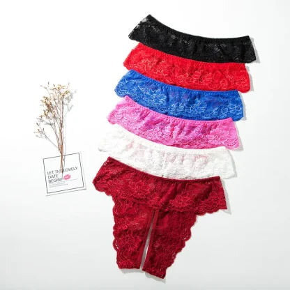 Plus Size Crotchless Sheer Panties - Image 7