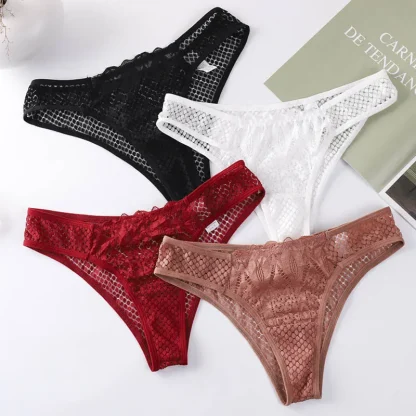 Low-waist See-through Fishnet Panties - Image 7