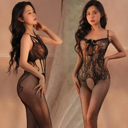 Erotic Black Fishnet Bodystockings - Image 6