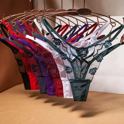 Embroidery Floral Mesh Panties - Image 7