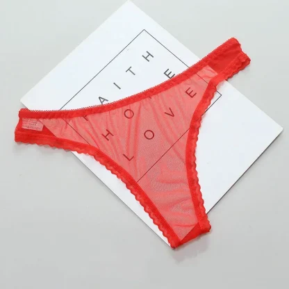 Transparent Mesh Thong Panties - Image 4