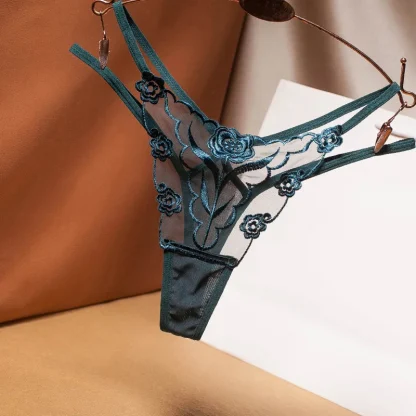 Embroidery Floral Mesh Panties - Image 4