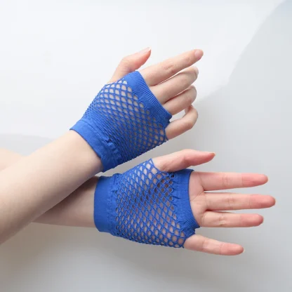 Elastic Short Fishnet Gloves - Image 6