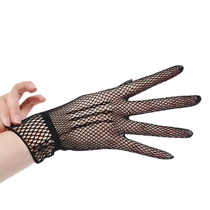 Black Fishnet Hand Gloves