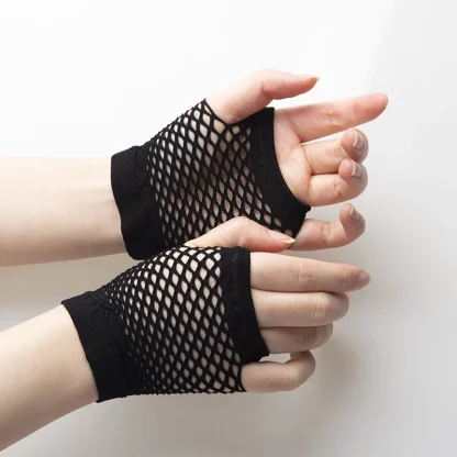 Elastic Short Fishnet Gloves