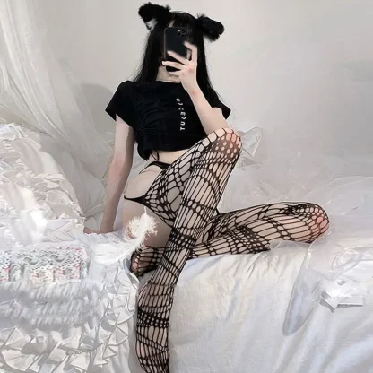 Stylish Fishnet Suspender Stocking - Image 7