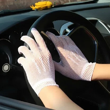 Retro Fishnet Hand Gloves - Image 3