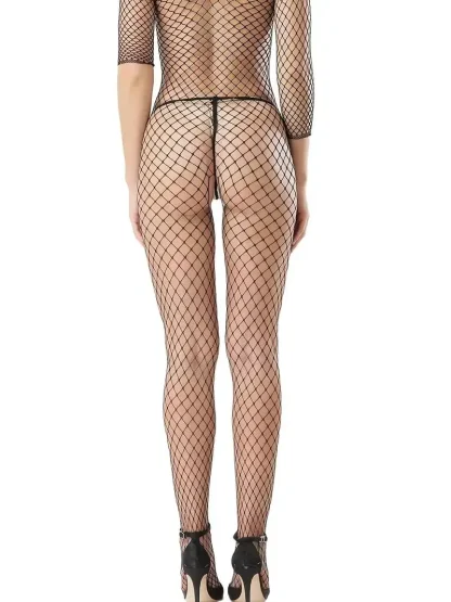 Erotic Black Fishnet Bodystocking - Image 4