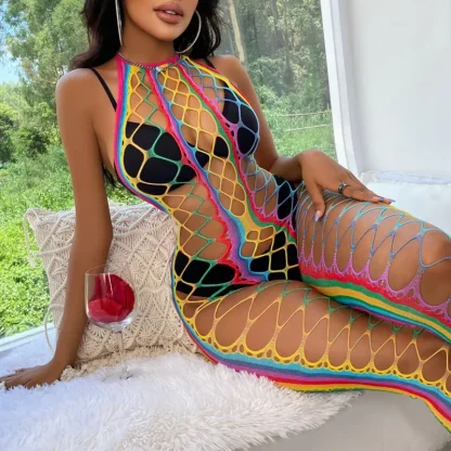 Colorful Fishnet Lingerie Set - Image 5