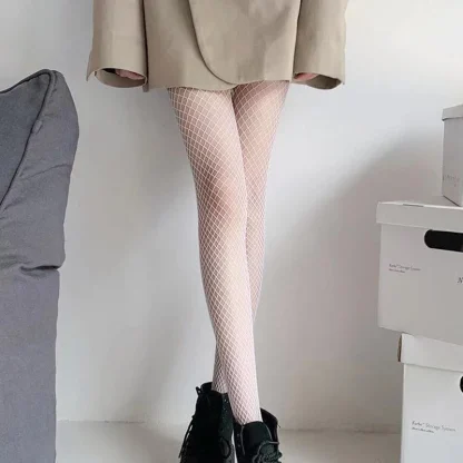 Elastic Fishnet Leggings - Image 4