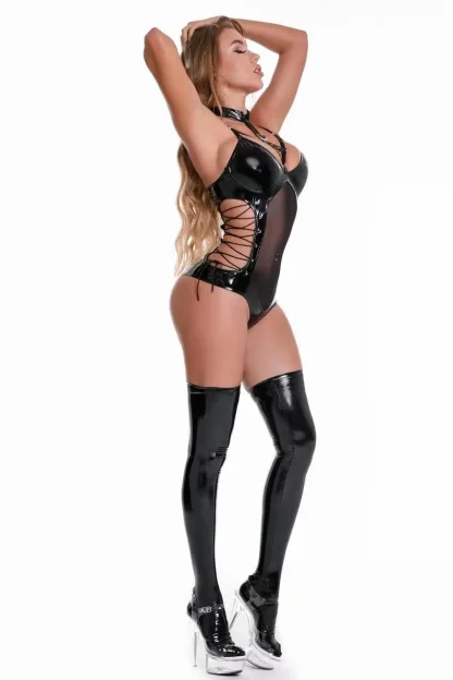Sexy Black Fishnet Teddy Lingerie - Image 5