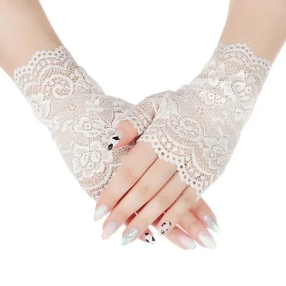 Fingerless Fishnet Lace Gloves - Image 3