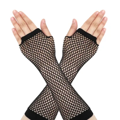 Solid Fishnet Fingerless Gloves