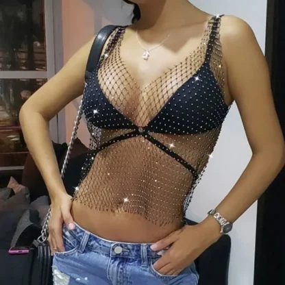 Luxury Fishnet Cropped Top - Image 6
