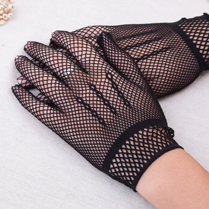 Retro Fishnet Hand Gloves - Image 4
