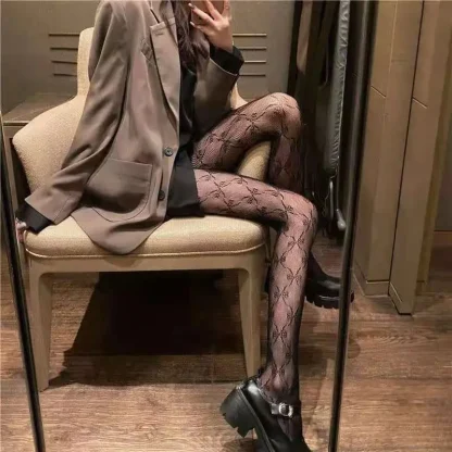 Lace Trim Fishnet Thigh-highs - Image 4