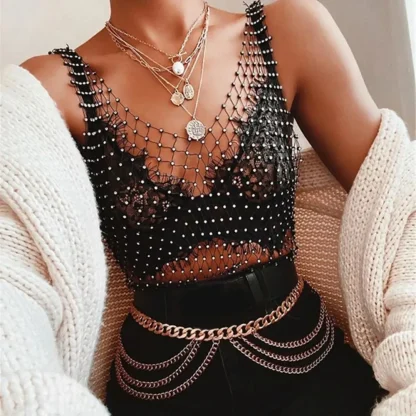 Luxury Fishnet Cropped Top