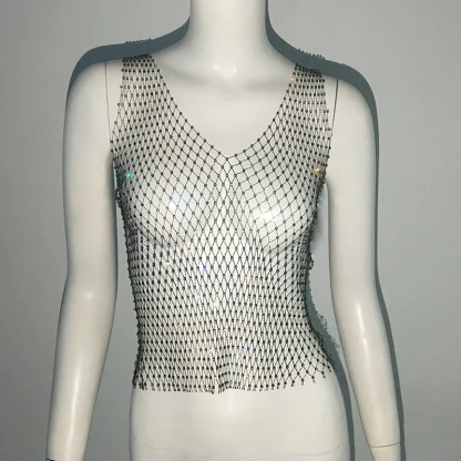 Luxury Fishnet Cropped Top - Image 7