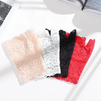 Fingerless Fishnet Lace Gloves - Image 6