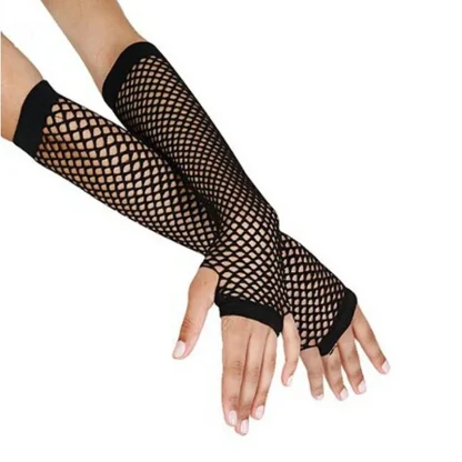 Black Fishnet Fingerless Gloves