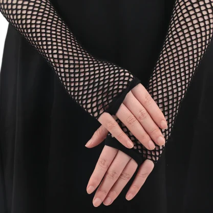 Open Finger Fishnet Gloves - Image 3