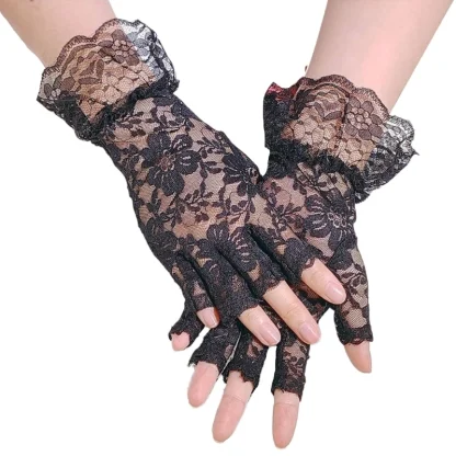 Floral Fishnet Hand Gloves