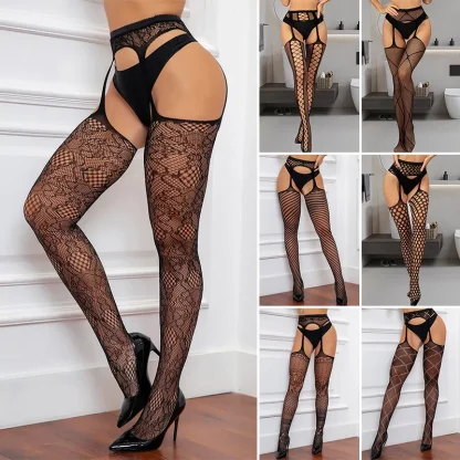 Fishnet Suspender Pantyhose - Image 4