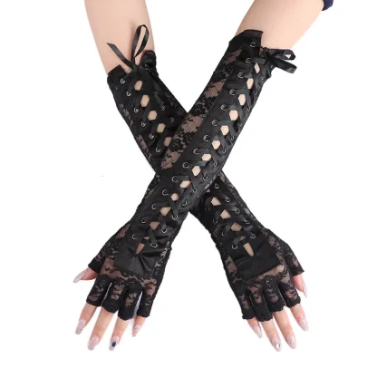 Lace-up Long Hand Gloves