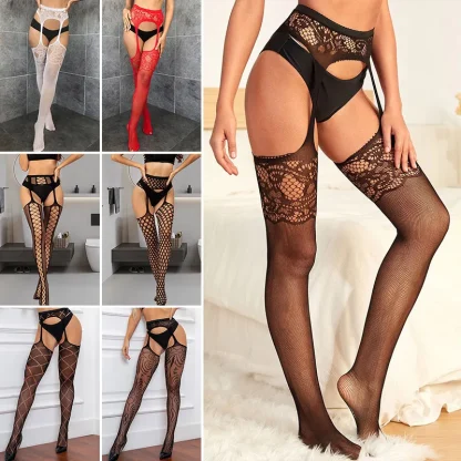 Fishnet Suspender Pantyhose - Image 5
