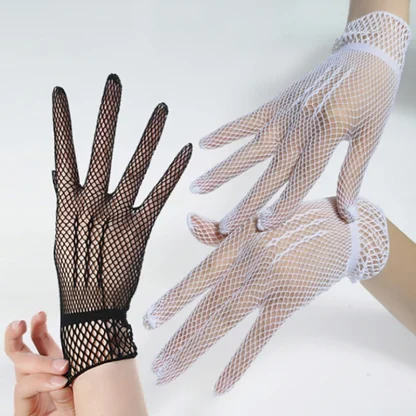 Retro Fishnet Hand Gloves - Image 7