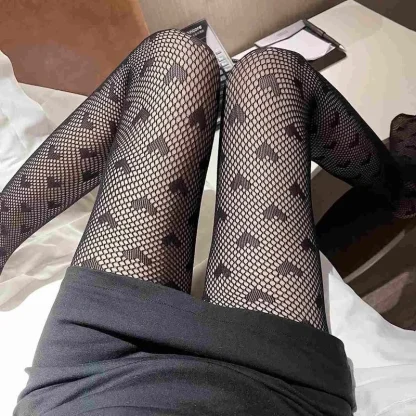 Fishnet Heart Pantyhose