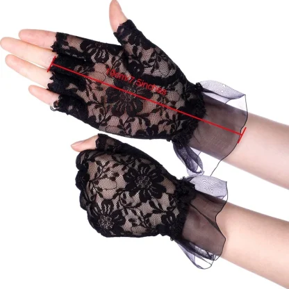 Floral Fishnet Hand Gloves - Image 7