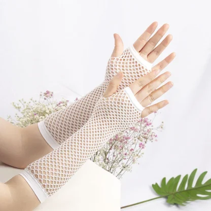 Fishnet Fingerless Gloves - Image 7