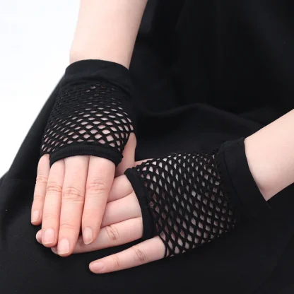 Fingerless Fishnet Gloves - Image 5