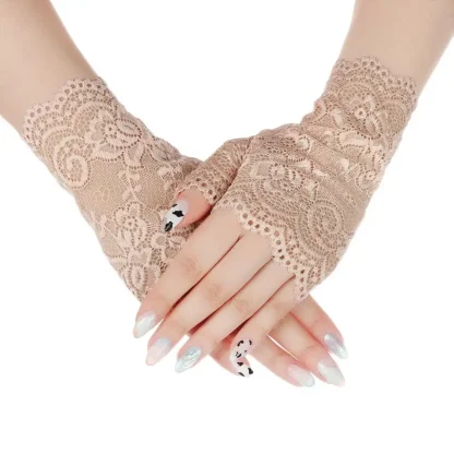 Fingerless Fishnet Lace Gloves - Image 4