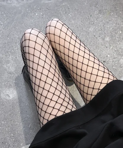 Sexy Black Fishnet Stockings - Image 6