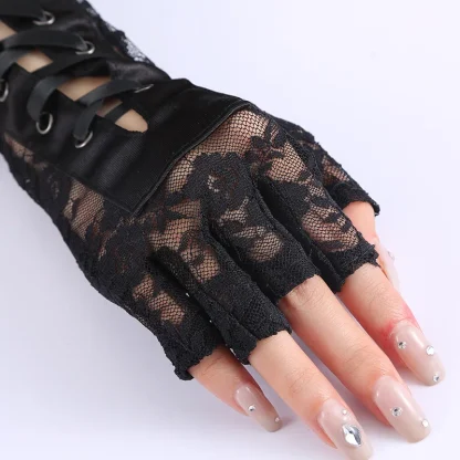 Lace-up Long Hand Gloves - Image 2