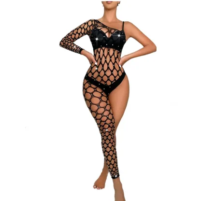 Asymmetrical Fishnet Bodystocking - Image 6